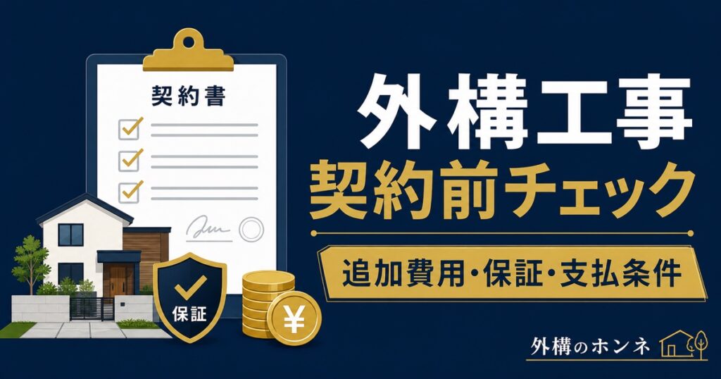 外構工事の契約前チェック｜追加費用・保証・支払条件