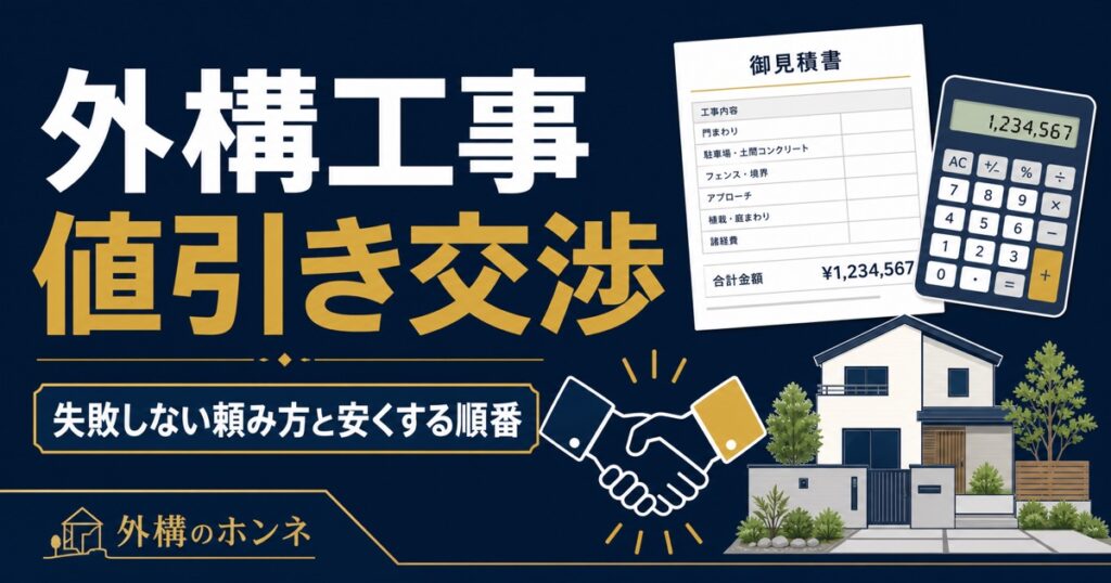 外構工事の値引き交渉｜失敗しない頼み方と安くする順番